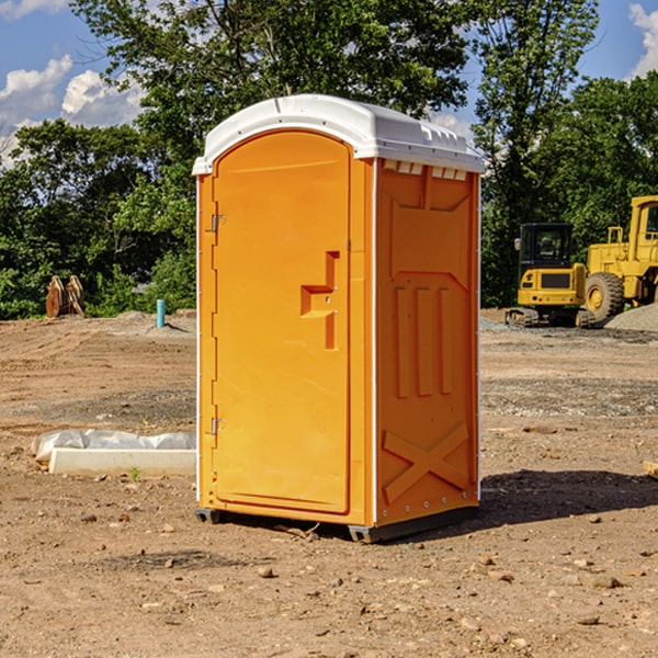 how often are the portable toilets cleaned and serviced during a rental period in Jamestown